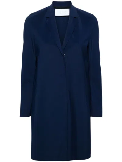Shop Harris Wharf London Single-breasted Scuba Jersey Coat In Blue