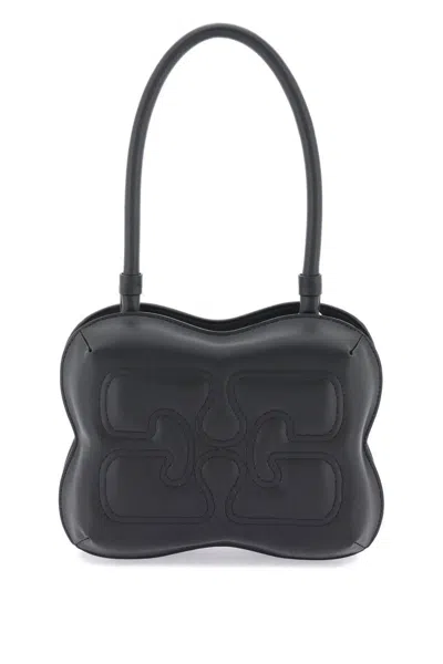 Shop Ganni Butterfly Handbag In Black
