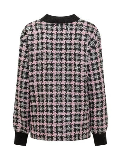 Msgm Single-breasted Tweed Jacket In Black