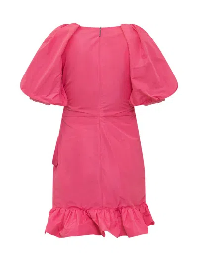 Shop Msgm Dress With Ruffles In Pink