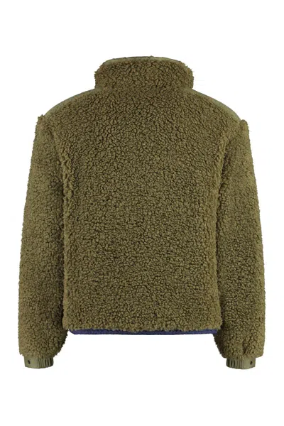 Shop Moncler Grenoble Faux Fur Cardigan In Green