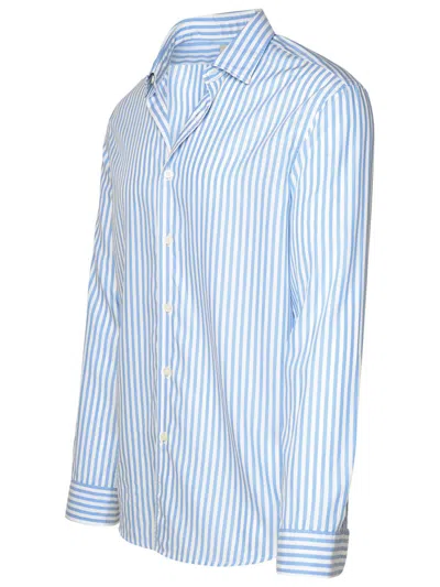 Shop Altea 'scott' Light Blue Lyocell Shirt
