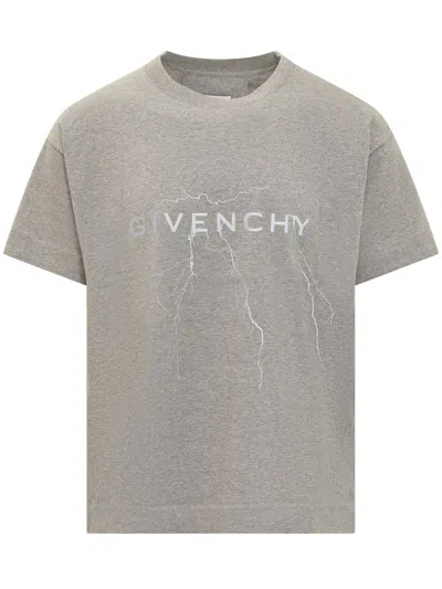 Shop Givenchy Cotton Reflective T-shirt In Grey