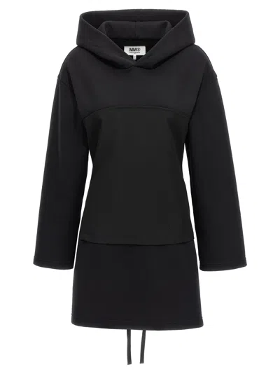 Shop Mm6 Maison Margiela Corset Hoodie Dress Dresses Black