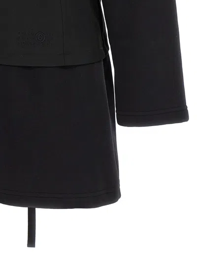 Shop Mm6 Maison Margiela Corset Hoodie Dress Dresses Black