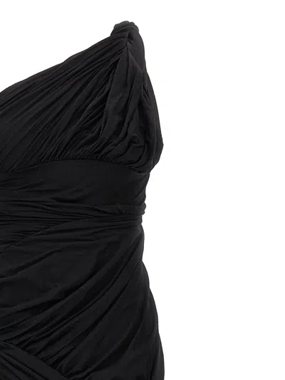Shop Rick Owens Lido Draped Dresses Black