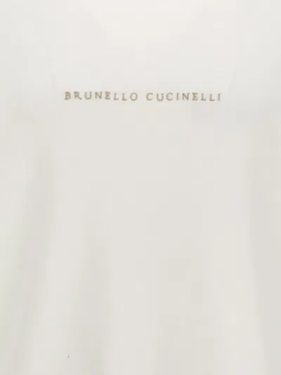 Shop Brunello Cucinelli Logo Embroidery Sweatshirt White