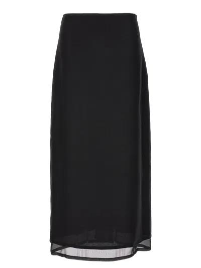 Shop Fabiana Filippi Long Skirt Skirts Black