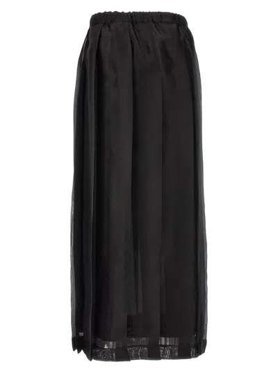 Shop Fabiana Filippi Long Pleated Skirt Skirts Black