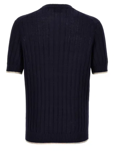 Shop Brunello Cucinelli Ribbed Sweater Sweater, Cardigans Blue