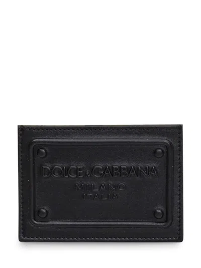 Shop Dolce & Gabbana Card Holder With Logo In Black