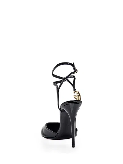 Shop Dolce & Gabbana Leather Slingback In Black