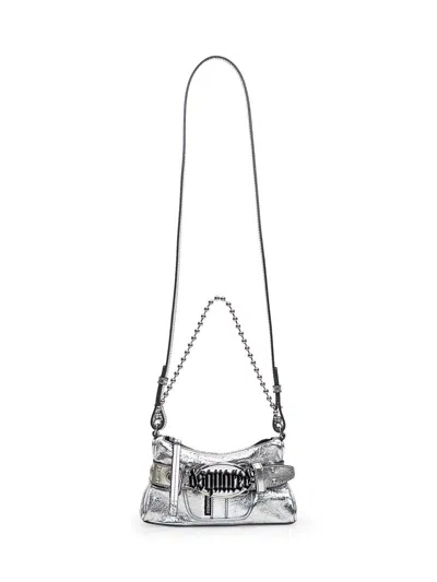 Shop Dsquared2 Gothic Belt Clutch Bag In Silver