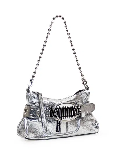 Shop Dsquared2 Gothic Belt Clutch Bag In Silver