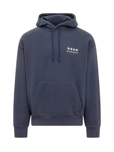 Shop Givenchy 4g Stars Sweatshirt In Cotton In Blue