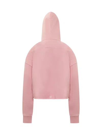 Shop Givenchy Archetype Short Sweatshirt In Gauzed Fabric In Pink