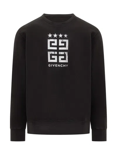 Shop Givenchy Stars 4g Sweatshirt In Gauzed Fabric In Black