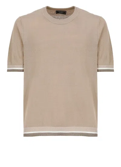 Shop Peserico T-shirts And Polos Beige