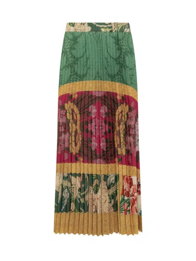 Shop Pierre-louis Mascia Pierre Louis Mascia Skirt With Floral Print In Multicolor