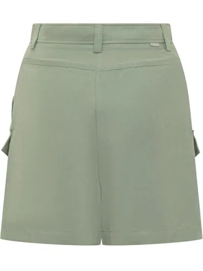 Shop Woolrich Linen Shorts In Green