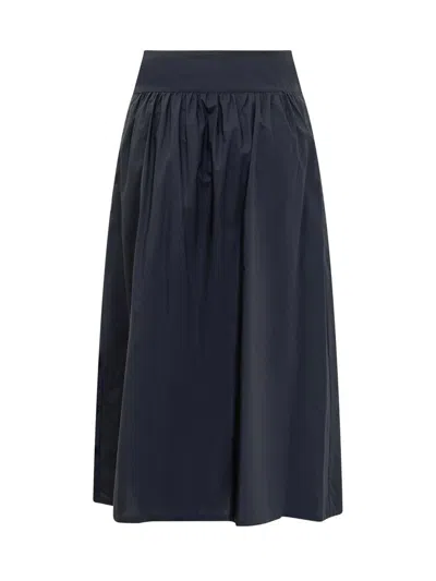 Shop Woolrich Long Cotton Skirt In Blue
