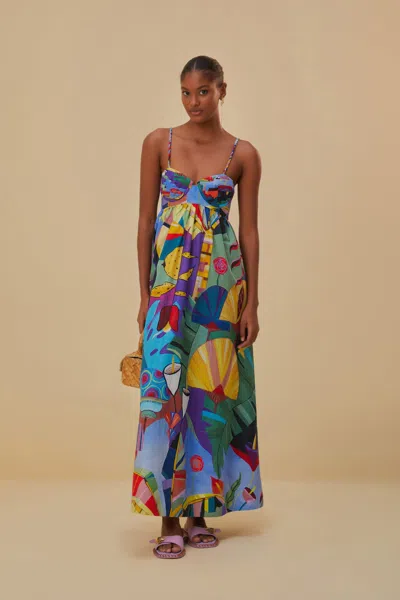 Shop Farm Rio Active Tropical Scenario Sleeveless Maxi Dress In Tropical Scenario Multicolor
