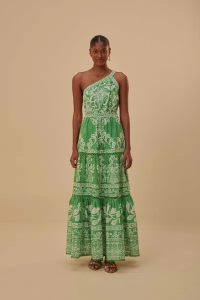 Farm Rio Green Sweet Garden Maxi Dress In Sweet Garden Green