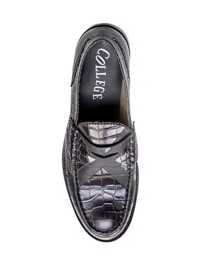 Shop College Leather Moccasin In Black