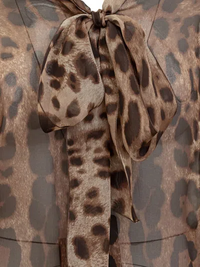 Shop Dolce & Gabbana Animal Blouse In Brown