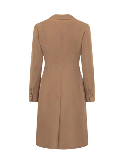 Shop Dolce & Gabbana Camel Wool Coat In Brown