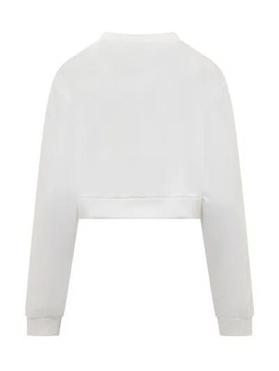 Shop Dolce & Gabbana Jersey Sweatshirt With Dg Embroidery In White