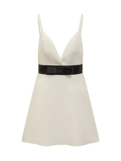 Shop Dolce & Gabbana Virgin Wool And Silk Dress In White