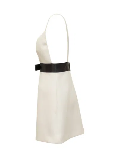Shop Dolce & Gabbana Virgin Wool And Silk Dress In White