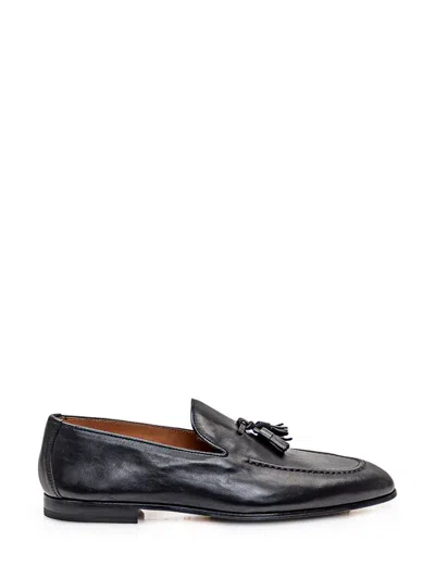 Shop Doucal's Leather Moccasin In Black