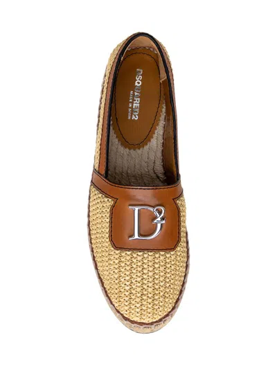 Shop Dsquared2 Espadrilles With Logo In Yellow