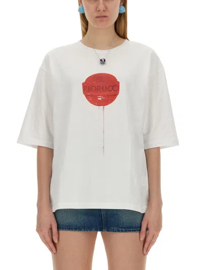 Shop Fiorucci Lollipop Print T-shirt In White