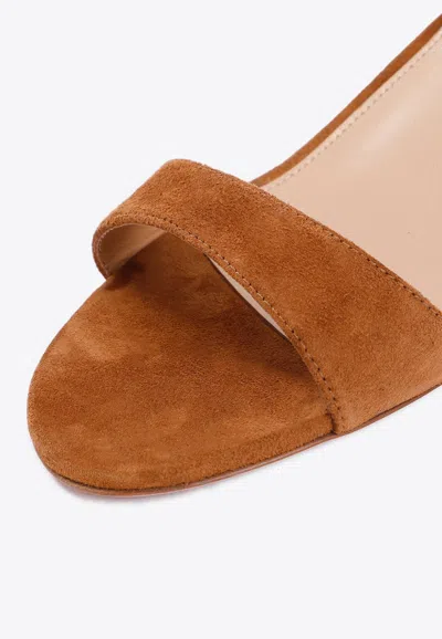 Shop Aquazzura Alu 50 Suede Sandals In Brown