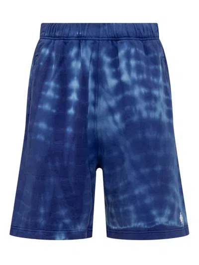 Shop Marcelo Burlon County Of Milan Soundwaves Shorts In Blue