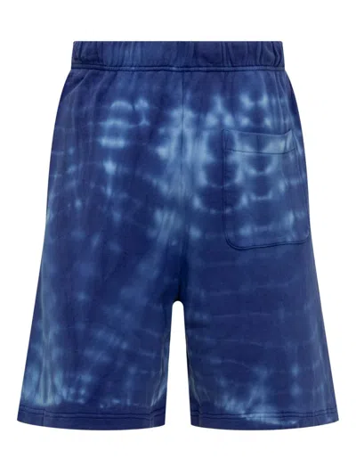 Shop Marcelo Burlon County Of Milan Soundwaves Shorts In Blue