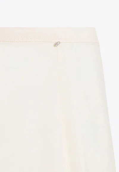Shop Sportmax Amico Paneled Chiffon Midi Skirt In Vanilla