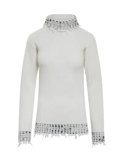 Shop Marni Turtleneck Sweater In White