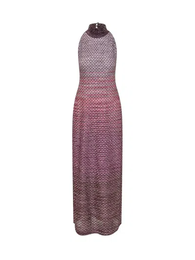 Shop Missoni Sequined Dress In Purple