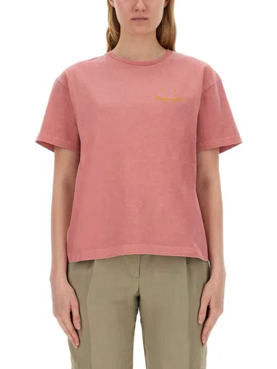 Shop Ps By Paul Smith Ps Paul Smith T-shirt With "happy" Print In Pink