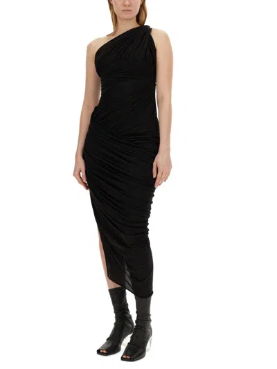 Shop Rick Owens Dress With Slit In Black