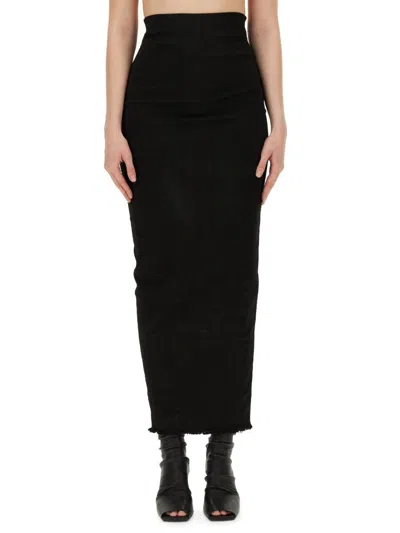 Shop Rick Owens Midi Skirt In Black