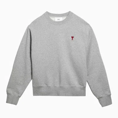 Shop Ami Alexandre Mattiussi Ami Paris Ami De Coeur Light Grey Sweatshirt Men In Gray