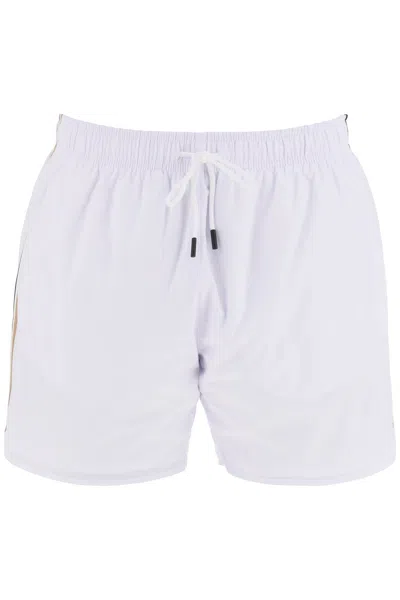 Shop Hugo Boss Boss "seaside Bermuda Shorts With Tr Men In White