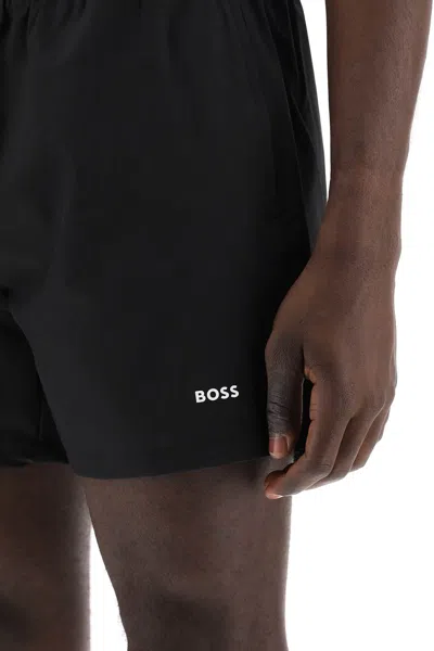 Shop Hugo Boss Boss Quick-dry Sea Bermuda Men In Black