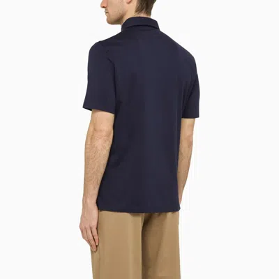 Shop Brunello Cucinelli Blue Short-sleeved Polo Shirt Men
