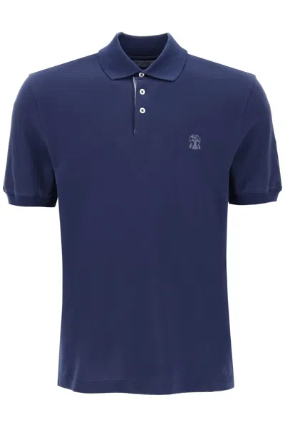 Shop Brunello Cucinelli Cotton Polo Shirt Men In Blue